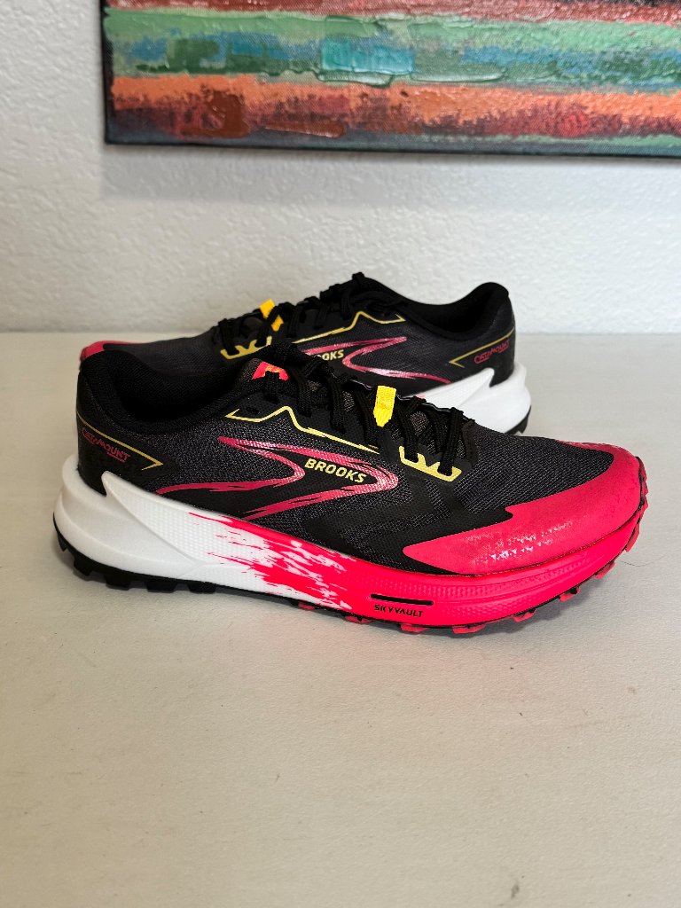 Brooks Catamount 3 Trail Running Shoes - Black Pink Lemon